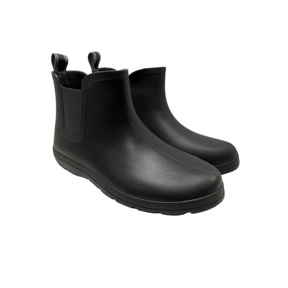 NEW Totes Men's 12 Black Chelsea Ankle Rain Boots with Everywear Technology - Picture 1 of 13